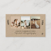 Moderner 3-Foto-Collage-Hochzeitfotograf Visitenkarte (Vorderseite)