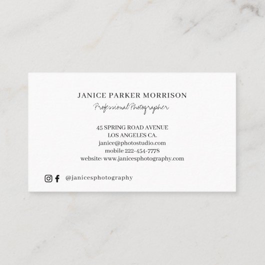 Moderner 3-Foto-Collage Hochzeitsfotograf Visitenkarte (Rückseite)