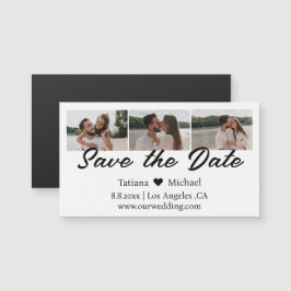moderner 3-Foto-Collage Save the Date chic Magnet
