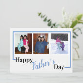 Moderner 3 Foto Personalisierter Glückstag Feiertagskarte (Stehend Vorderseite)