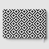Moderner 3 Foto Schwarz-weißer Pattern Abschluss Gästebuch (Rückseite)