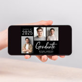 Moderner 3 Foto Script Black Abschluss Ankündigung