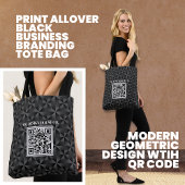Moderner 3D Black Beruflich Business QR Code Tasche