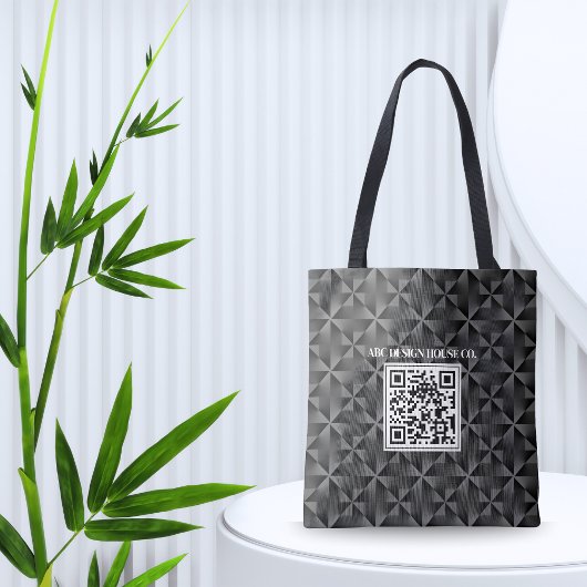 Moderner 3D Black Beruflich Business QR Code Tasche