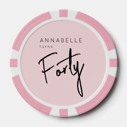 Moderner 40. 40. Geburtstag Pokerchips (Vorderseite)