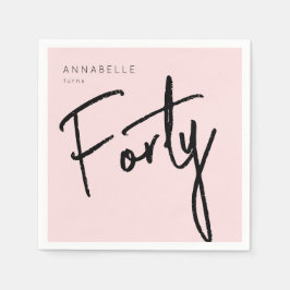 Moderner 40. 40. Geburtstag Serviette
