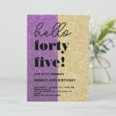 Moderner 45. Geburtstag Einladung (Stehend Vorderseite)