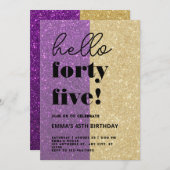 Moderner 45. Geburtstag Einladung (Vorne/Hinten)