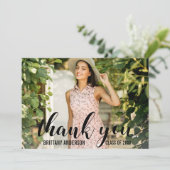 Moderner 4-Foto-Abschluss Danke Karte W (Stehend Vorderseite)