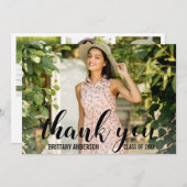 Moderner 4-Foto-Abschluss Danke Karte W (Vorne/Hinten)