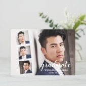 Moderner 4-Foto Abschluss Einladung (Stehend Vorderseite)