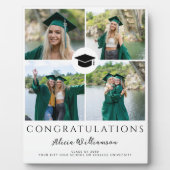 Moderner 4-Foto-Absolvent Collage Chic Abschluss Fotoplatte (Vorderseite)