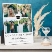 Moderner 4-Foto-Absolvent Collage Chic Abschluss Fotoplatte (Seite)