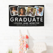 Moderner 4-Foto Collage Graduate Abschluss Black Banner (Insitu)