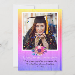 Moderner 4-Foto Collage Rainbow-Abschluss Ankündigung