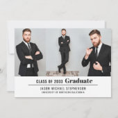 Moderner 4 Foto Uni High School Abschluss Ankündigung (Rückseite)