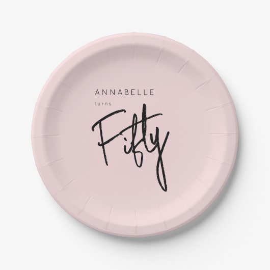 Moderner 50. 50. Geburtstag Pappteller (Vorderseite)
