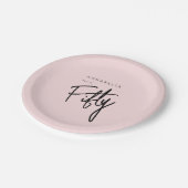 Moderner 50. 50. Geburtstag Pappteller (Schrägansicht)