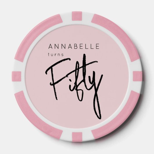 Moderner 50. 50. Geburtstag Pokerchips (Vorderseite)
