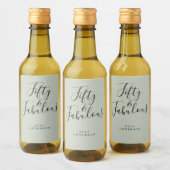 Moderner 50 fabelhafter grüner Individuelle Name 5 Weinetikett (Flaschen)