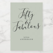 Moderner 50 fabelhafter grüner Individuelle Name 5 Weinetikett (Einzelnes Label)