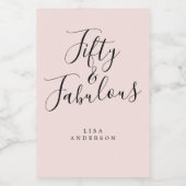 Moderner 50 fabelhafter rosa Individuelle Name 50. Weinetikett (Einzelnes Label)