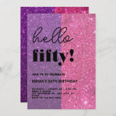 Moderner 50. Geburtstag Einladung (Vorne/Hinten)