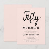 Moderner 50. Geburtstag Einladungspostkarte (Vorne/Hinten)
