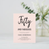 Moderner 50. Geburtstag Einladungspostkarte (Stehend Vorderseite)