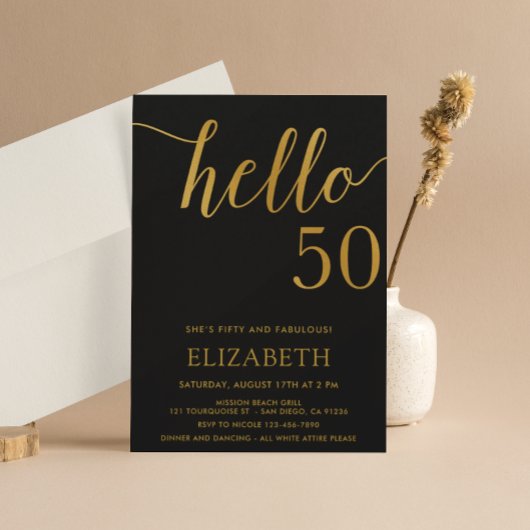 Moderner 50. Geburtstag Hallo 50 50 Geburtstag Einladung