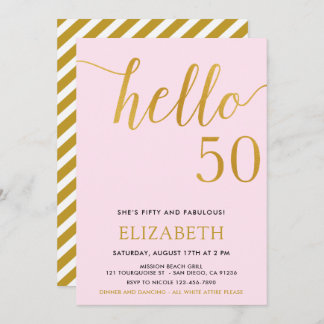 Moderner 50. Geburtstag Hallo 50 50 Geburtstag Einladung