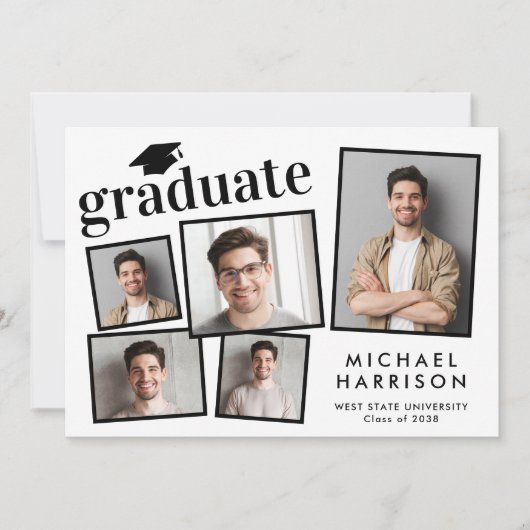 Moderner 5-Foto-Abschluss Ankündigung (Vorderseite)