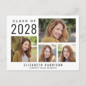 Moderner 5-Foto-Abschluss Ankündigungspostkarte (Vorderseite)