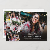 Moderner 5-Foto Collage Abschluss Ankündigung (Vorne/Hinten)