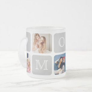 Moderner 5-Foto Collage Mama/Mum Mattierter Glass  Mattglastasse
