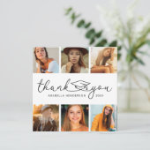 Moderner 6 Foto Abschluss Dankeskarte (Stehend Vorderseite)