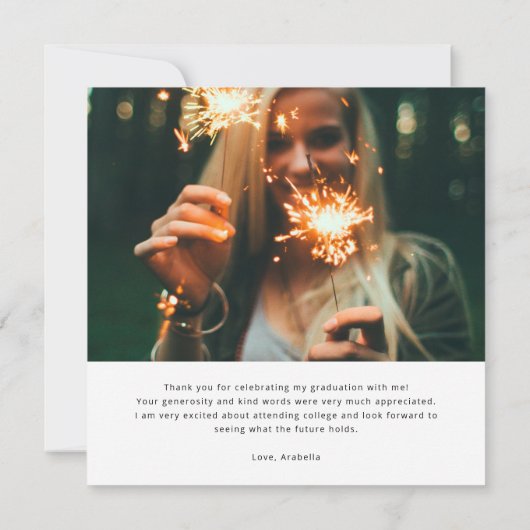 Moderner 6 Foto Abschluss Dankeskarte (Rückseite)