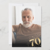 Moderner 70. Geburtstag Foto Gold Glitzer Einladung (Rückseite)
