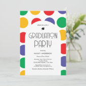 Moderner 70er-Abschluss Einladung (Stehend Vorderseite)