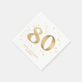 Moderner 80. Geburtstag | Gold Glitzer Serviette (Ecke)