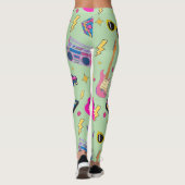 Moderner 80er Stil Hübsch Neongrün Leggings (Rückseite)
