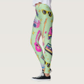 Moderner 80er Stil Hübsch Neongrün Leggings (Links)