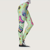 Moderner 80er Stil Hübsch Neongrün Leggings (Rechts)