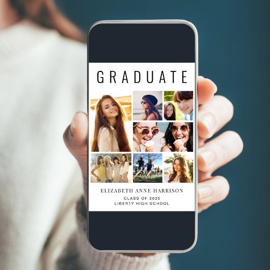 Moderner 8-Foto Collage Abschluss Ankündigung