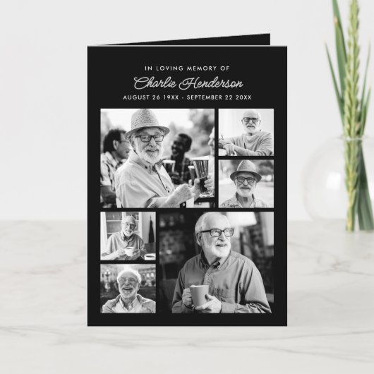 Moderner 9-Foto-Begräbnisdienst Programm (Vorderseite)