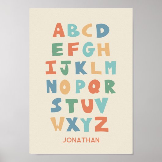 Moderner ABC-Alphabet-Personalisierter Klassenpost Poster (Vorne)