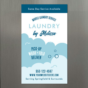 Moderner Abhol-Waschservice Blau & Weiß Magnet