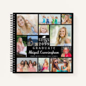 Moderner Abschluss 11 Foto Collage Gästebuch Notizblock (Vorderseite)