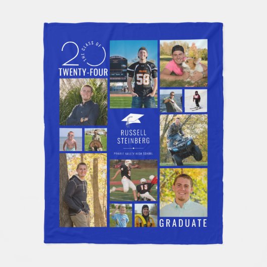 Moderner Abschluss 13 FotoCollage - benutzerdefini Fleecedecke (Vorderseite)