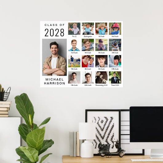 Moderner Abschluss 17 FotoCollage Poster (Heimbüro)